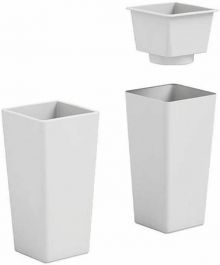 VECA VASO CACHE-POT QUADRATO ALTO RESINA VARI COLORI GIARDINO ARREDAMENTO  85CM ANTRACITE