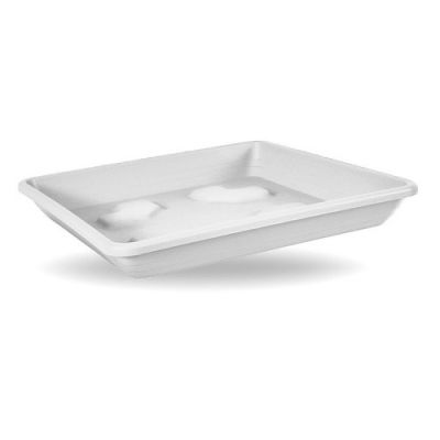 Sottovaso vaso da giardino quadrato 42 cm per vaso da 45 cm bianco 