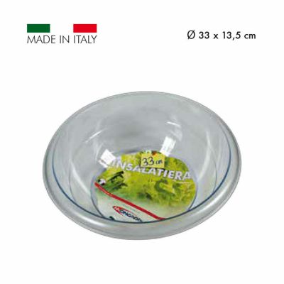 Insalatiera coppetta trasparente in plastica contenitore per alimenti Ø33cm 