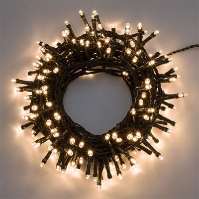 Luci di Natale a batteria esterno cavo verde180 led bianco caldo 5mm controller 