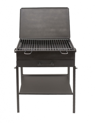 Barbecue Edera a carbone con coperchio fornacella per camping giardino 40x60