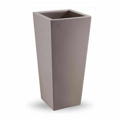 Veca vaso cache-pot quadrato alto resina vari colori giardino arredamento H85cm  avana 