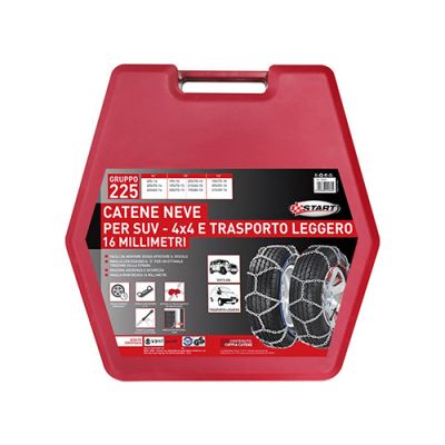 Catene da neve omologate anti- slittamento 16mm gruppo 225 per suv 4x4 -tl-gr accessori auto 