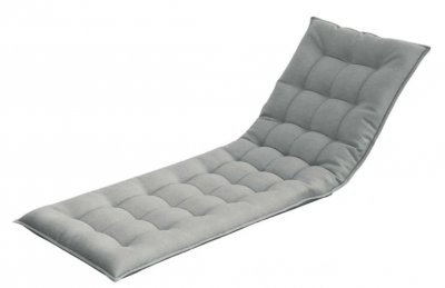 HU-032 Cuscino per lettino mare giardino o sdraio 186x62x10cm cotone GRIGIO