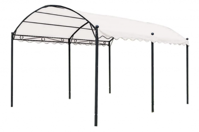 JU-016 Gazebo Carport 3x4x2,60h mt ombreggiante per giardino palo in metallo telo ecru