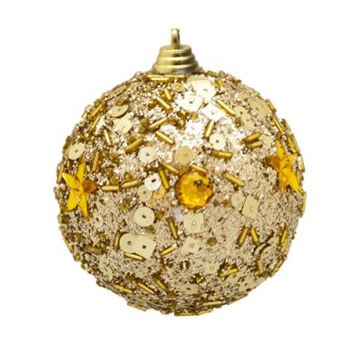 Set 6 sfere o palline di Natale colore oro dorate 8cm decorate