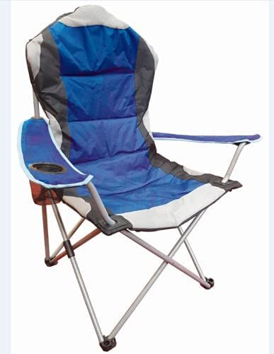 Sedia da campeggio pieghevole in alluminio e stoffa, colore blu