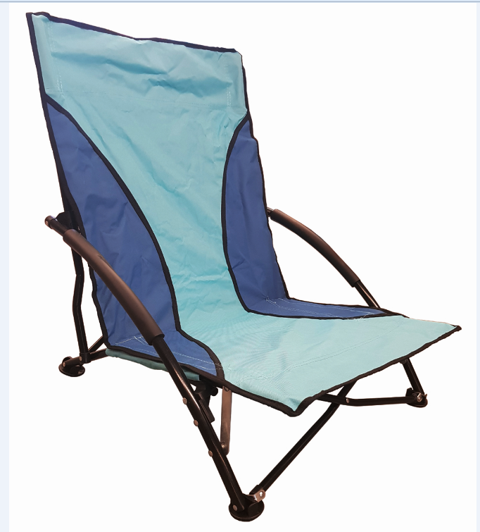 Sedia mare PRATIKA poltrona campeggio pieghevole in tessuto poliestere Blu  con sacca spiaggina prendisole