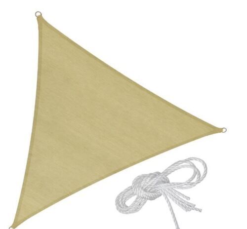 SS-026 Tenda a vela triangolare parasole in poliestere con connettore e  corda 3x3x3 mt